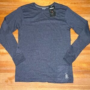Outdoor Life Men Medium Heathered Navy Long Sleeve Crew Neck T-Shirt